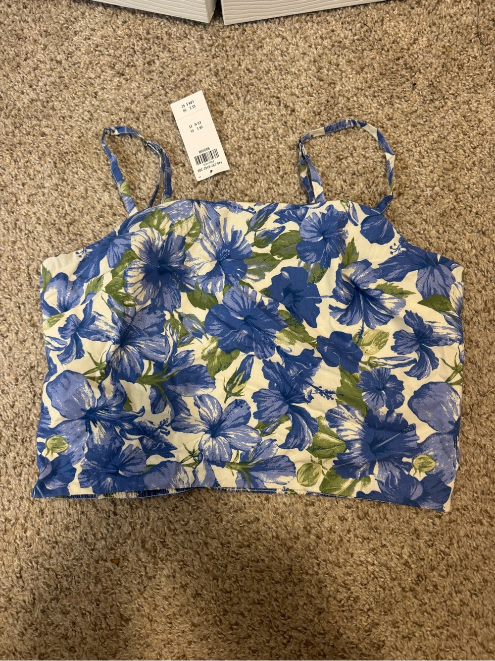 Abercrombie Linen Floral Crop Top